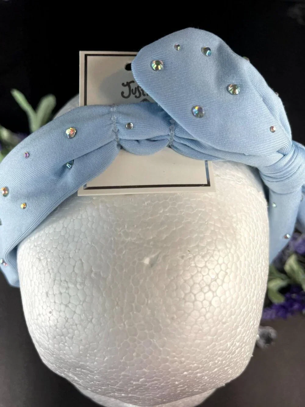 Justice Headband Rhinestone Blue Denim Girls Hair Care Hair Knot Accessories